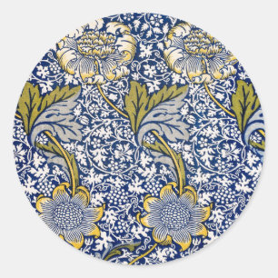 Sticker Rond Kennet par William Morris, Art textile vintage