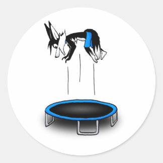 Sticker Rond Kenny en trampoline
