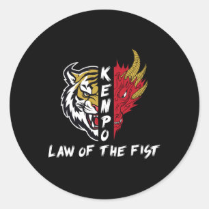 Sticker Rond Kenpo Karate Loi Du Premier Drôle Drôle Dit Martia