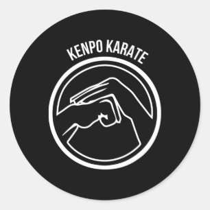 Sticker Rond Kenpo Karate White Black Hands Cool Martial Arts T