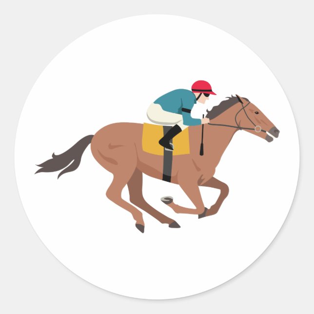 Sticker Rond Kentucky Derby Horse Rider (Devant)