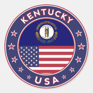 Sticker Rond Kentucky, Kentucky phone se marient, Kentucky