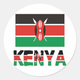 Sticker Rond Kenya et drapeau kenyan