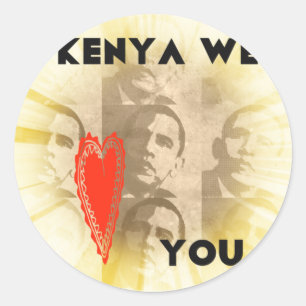 Sticker Rond Kenya We Lovely You Perspective Art Design