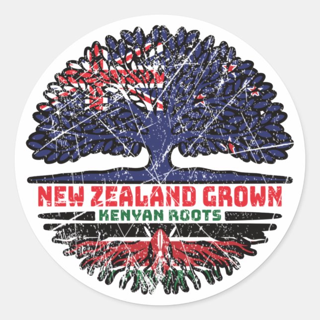 Sticker Rond Kenyan Kenya New Zealander (Devant)