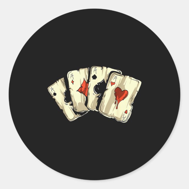 Sticker Rond Ker Player Texas Holdem - Card Game Ker  (Devant)