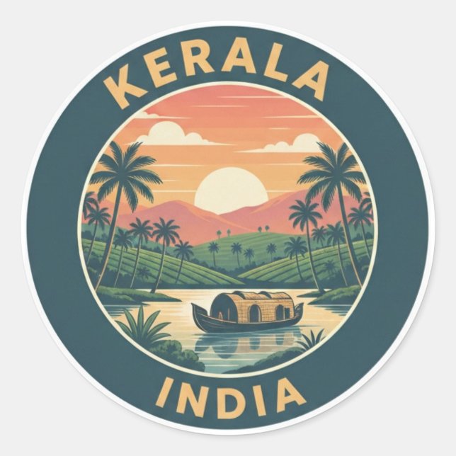 Sticker Rond Kerala Inde (Devant)