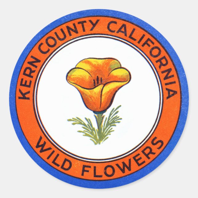 Sticker Rond Kern County California 1910 (Devant)