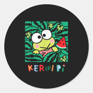 Sticker Rond Keroppi Watermelon Summer Fun