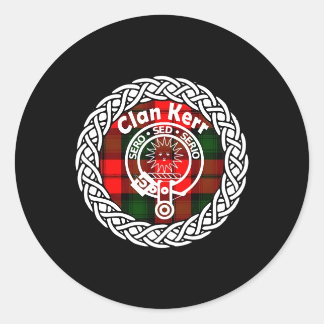 Sticker Rond Kerr Nom Nom Nom Scottish Clan Tan Badge Cre (Devant)