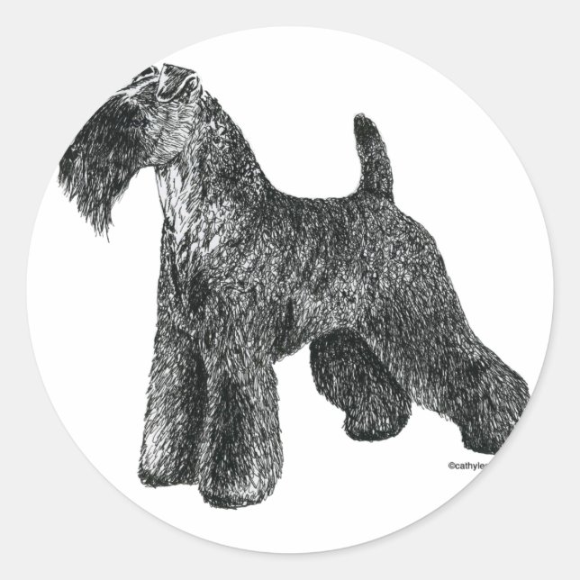 Sticker Rond Kerry Blue Terrier (Devant)