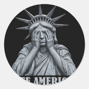 Sticker Rond Keskidi America Anti-trump Politique Et Démocratie