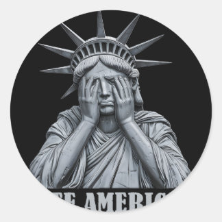 Sticker Rond Keskidi America Anti-trump Politique Et Démocratie