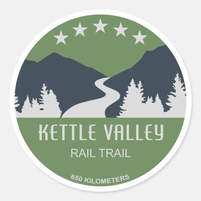 Sticker Rond Kettle Valley Rail Trail Colombie-Britannique (Devant)