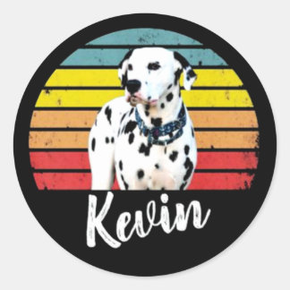 Sticker Rond Kevin Retro