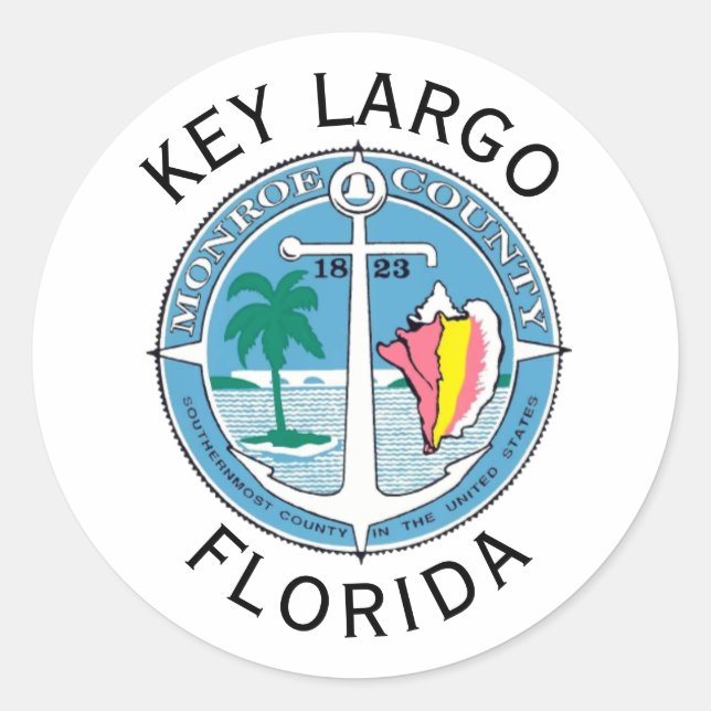 Sticker Rond Key Largo - Florida Keys (Devant)
