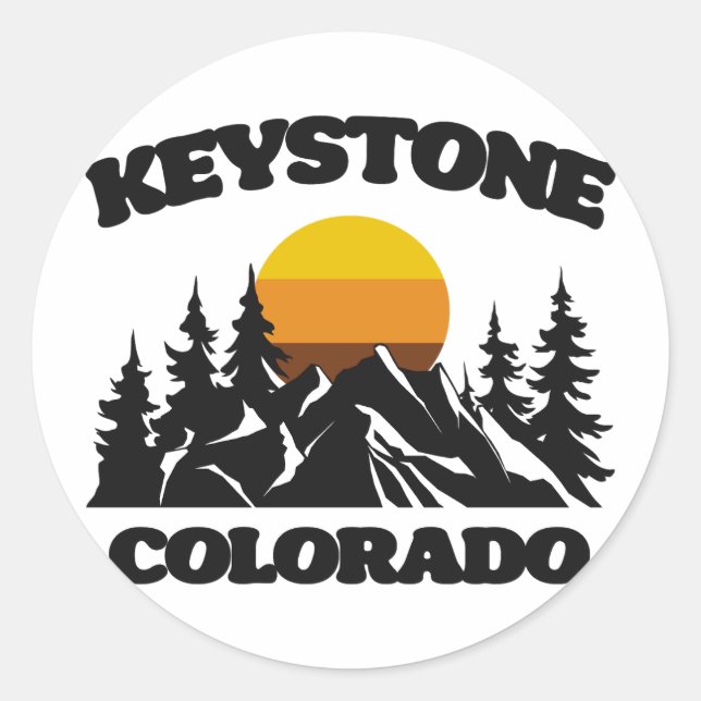 Sticker Rond Keystone, Colorado (Devant)