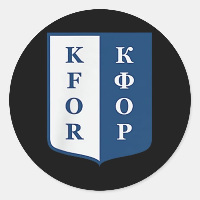 Sticker Rond Kfor Kosovo Force Opération conjointe de maintien  (Devant)