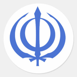 Sticker Rond Khanda-Bleu