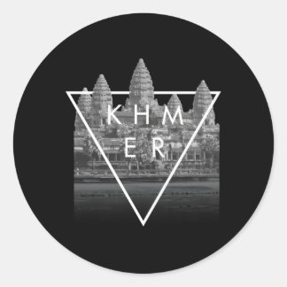 Sticker Rond Khmer Cambodgien esthétique Angkor Wat