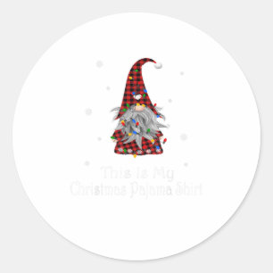 Sticker Rond Ki C'Est Ma Chemise De Pajama De Noël Gno