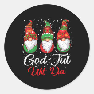 Sticker Rond Ki God Jul Uff Da Swedish Joyeux Noël Gnome Co
