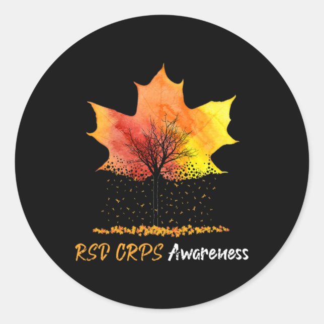 Sticker Rond Ki Maple Leaf RSD Costume de sensibilisation CRPS  (Devant)