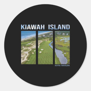 Sticker Rond Kiawah Island South Carolina Famille Golf Vacances