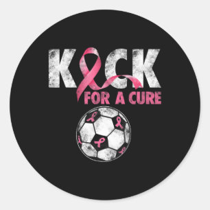 Sticker Rond Kick For A Cure Respecter Le Cancer Du Sein Pink R
