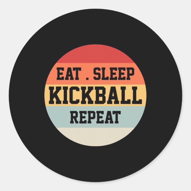 Sticker Rond Kickball Player Retro Funny Cadeau (Devant)