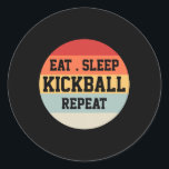 Sticker Rond Kickball Player Retro Funny Cadeau<br><div class="desc">Kickball Player Retro Funny Cadeau</div>