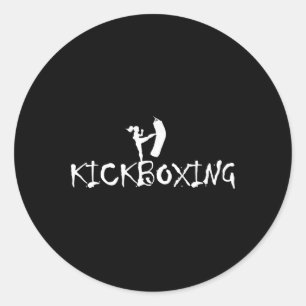 Sticker Rond Kickboxer Kickboxing Arts Martiaux Boxe Mma Sparri
