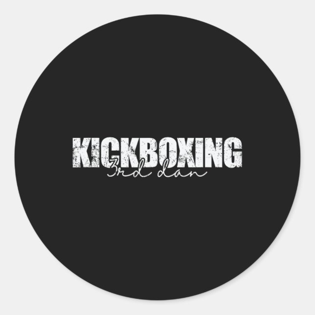 Sticker Rond Kickboxing 3rd Dan Martial Arts  (Devant)