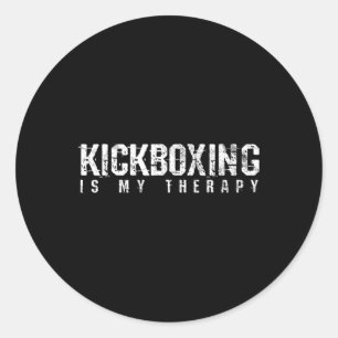 Sticker Rond Kickboxing Boxing Matériel Arts Cadeau