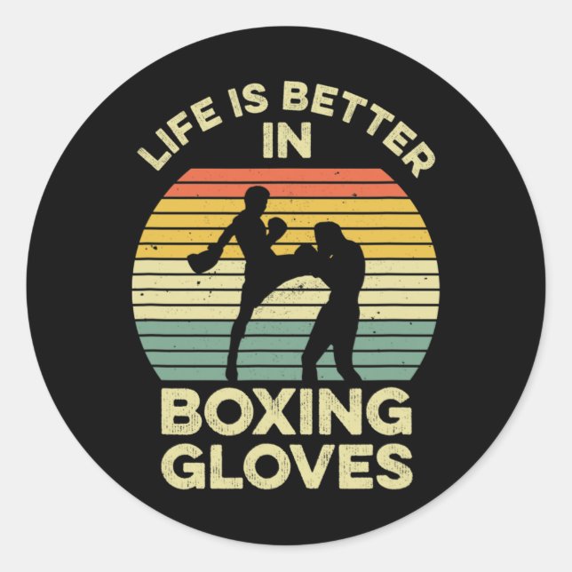 Sticker Rond Kickboxing Design For A Muay Thai Fighter  (Devant)