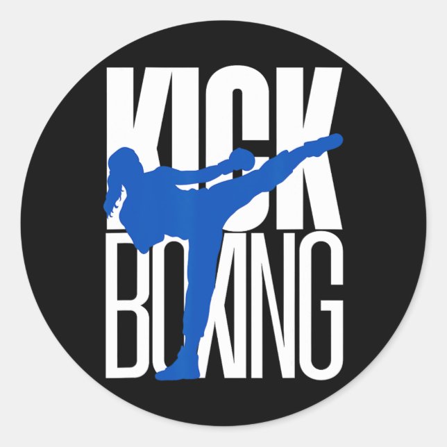 Sticker Rond Kickboxing Highkick  (Devant)