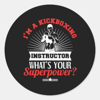 Sticker Rond Kickboxing Instructor Kickboxer Job Title 