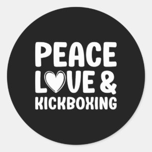 Sticker Rond Kickboxing J'aime Kickboxing Kickboxer