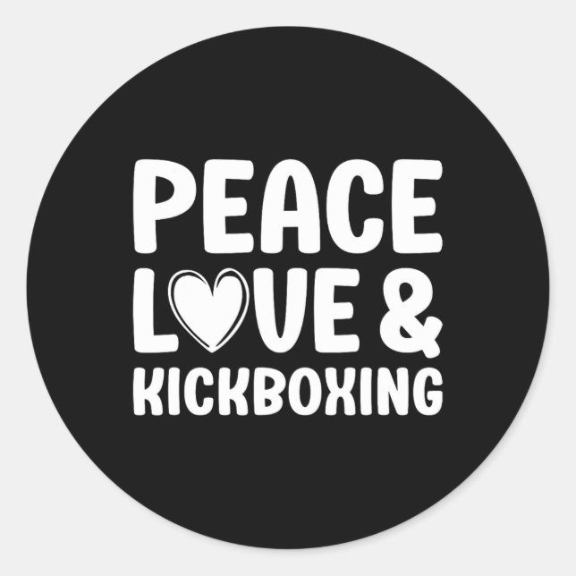 Sticker Rond Kickboxing J'aime Kickboxing Kickboxer  (Devant)