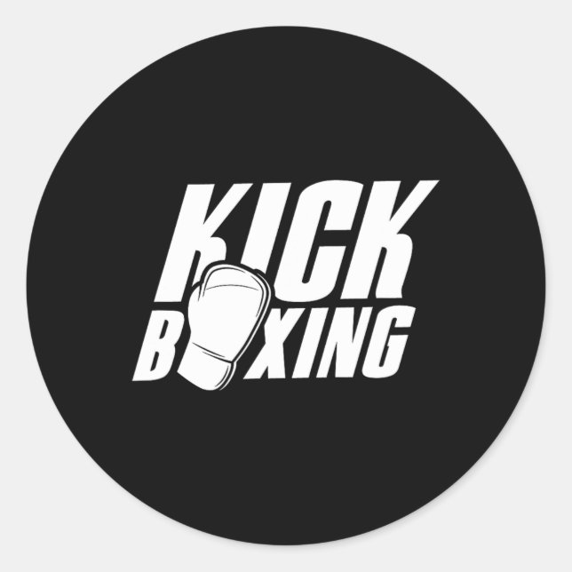 Sticker Rond Kickboxing Kickboxer Kickbox Kick Boxing Martial A (Devant)