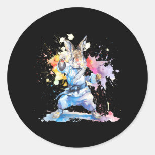 Sticker Rond Kickboxing Lapin Karaté Taekwondo Jiu-Jitsu MMA