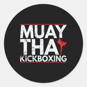 Sticker Rond Kickboxing Muay Thai Précision Et Endurance