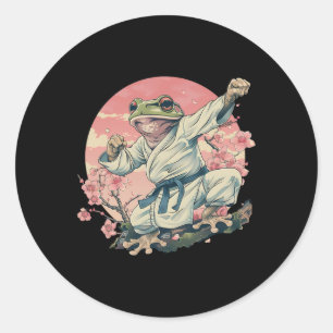 Sticker Rond Kickboxing Sakura Jiu-jitsu Judo Mma Crapaud Taekw