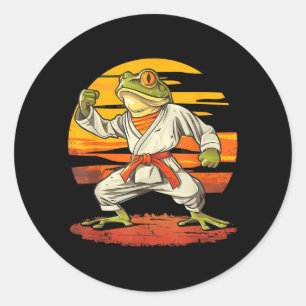 Sticker Rond Kickboxing Sunset Jiu-Jitsu Mma Crapaud Taekwondo