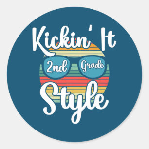 Sticker Rond Kickin Ça 2ème année Retour à l'école