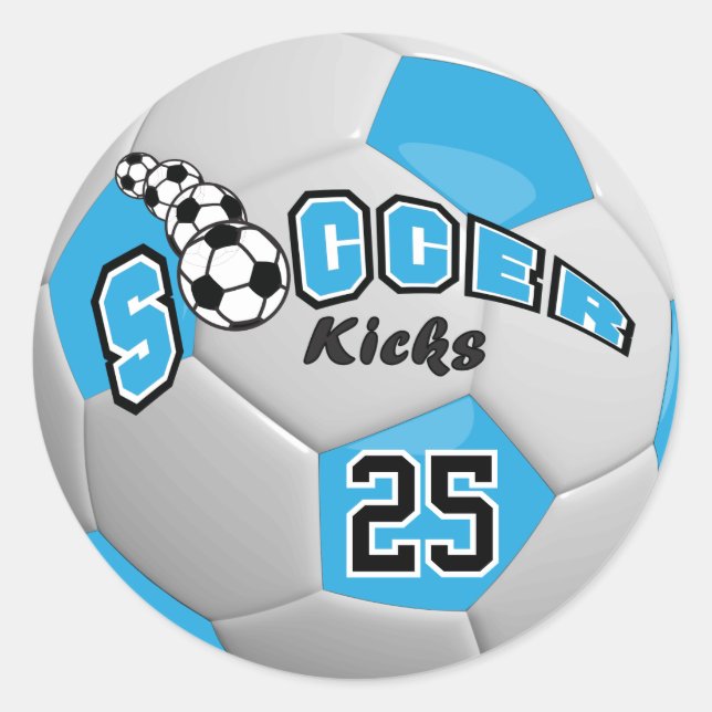 Sticker Rond Kicks de foot | Bleu bébé (Devant)