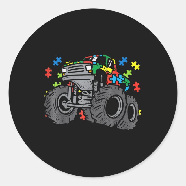 Sticker Rond Kid Monster Truck (Devant)