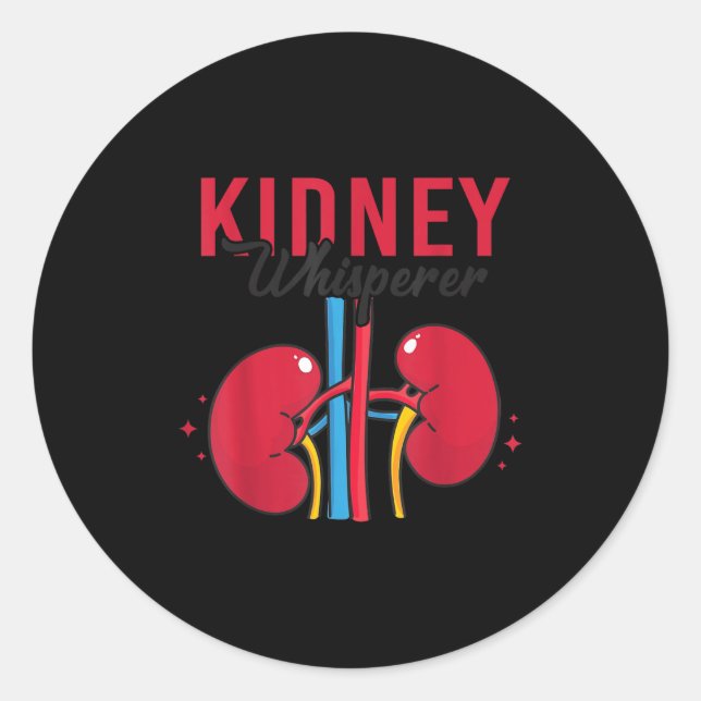 Sticker Rond Kidney Whisperer Funny Dialysis Technician Nephrol (Devant)