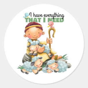Sticker Rond Kids Bible verse David page d'autocollant