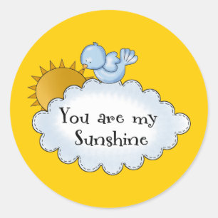 Sticker Rond Kid's Bird Sun You Are My Sunshine